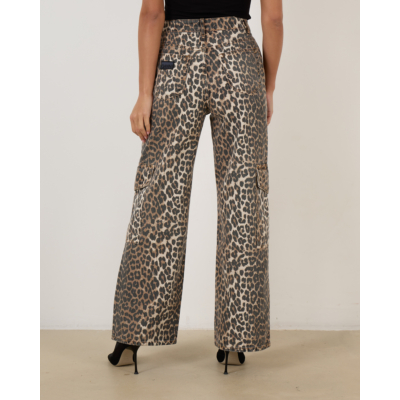 Ganni Print Denim Angi Leopard
