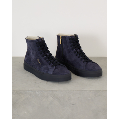 Santoni  High-Top Double Buckle Sneaker Navy