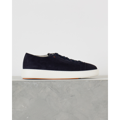 Santoni  Suede Sneaker Navy