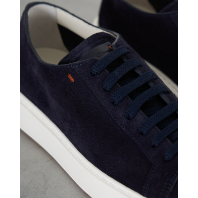Santoni  Suede Sneaker Navy