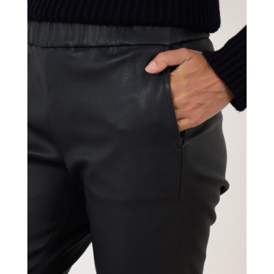 Enes Leather pants navy