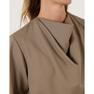 Róhe Draped Wool Top Khaki