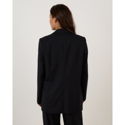 Herman Klassieke Tailored Blazer met Schoudervulling Zwart
