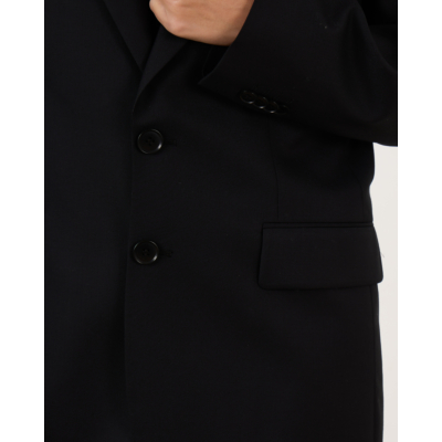 Herman Klassieke Tailored Blazer met Schoudervulling Zwart