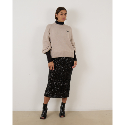 Ganni Mesh Long Sleeve Black