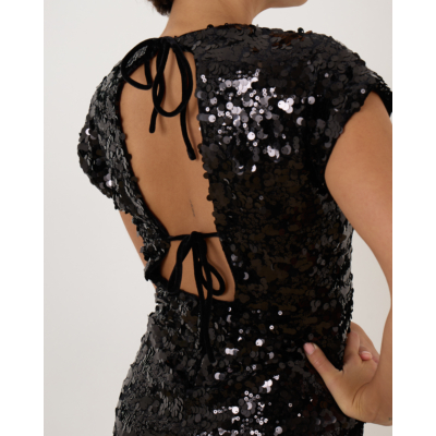 Ganni Sequins Mini Dress Black