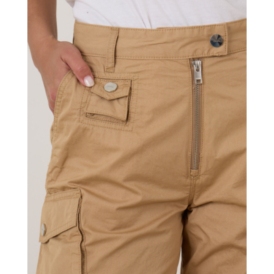 Ganni Camel Washed Cotton Twill Trousers