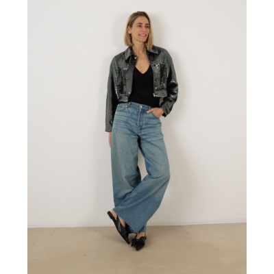 Iro Fizou Draped Lurex Top Black