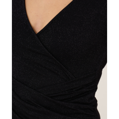 Iro Fizou Draped Lurex Top Black