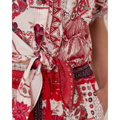Isabel Marant Nathy Blouse Red Ecru