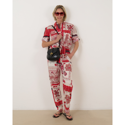 Isabel Marant Fedora Pantalon Red Ecru