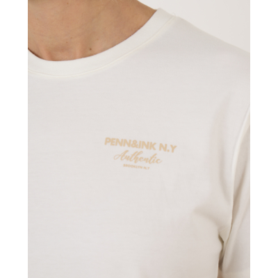 Penn&Ink T-shirt Print Ecru Rope