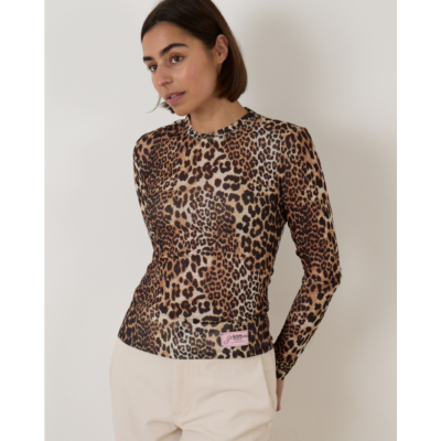 Ganni Panther Mesh Long Sleeves