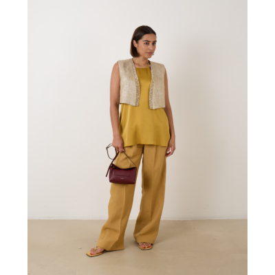 Forte Forte Cropped Gilet Gold