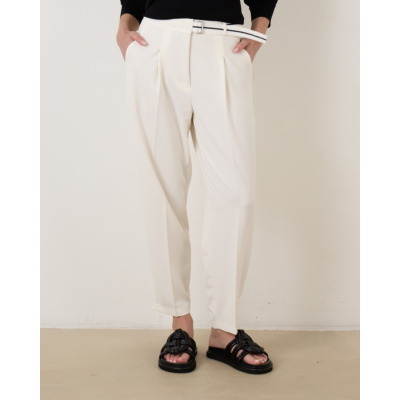 Cambio Elaine Pleat Pantalon Ecru