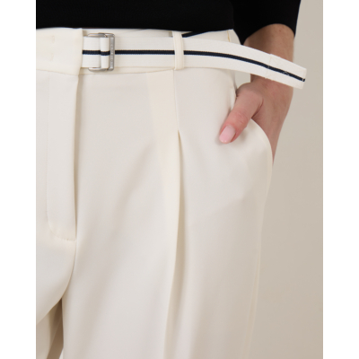 Cambio Elaine Pleat Pantalon Ecru