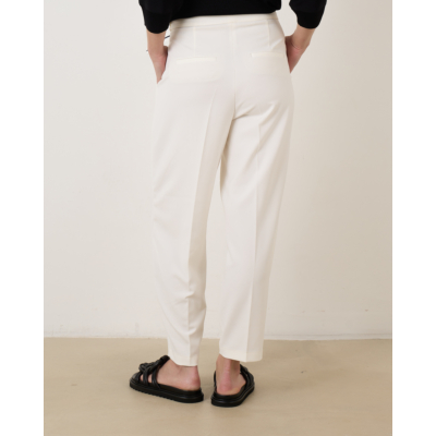Cambio Elaine Pleat Pantalon Ecru