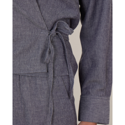 Vince Wrap Top Mid Indigo