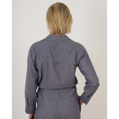 Vince Wrap Top Mid Indigo