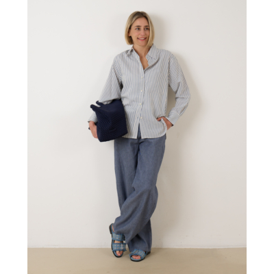 Vince Furrow Stripe Button-Front Shirt