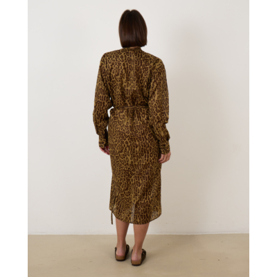 6397 Collarless Shirtdress Leopard