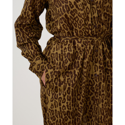 6397 Collarless Shirtdress Leopard