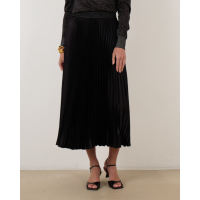 Joseph Amelie Pleated Lurex Skirt Black