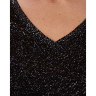 Joseph Lurex Knit V Neck Jumper Black