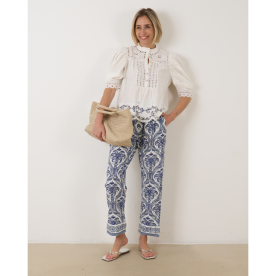 Farm Rio Tropical Pajama Pants Blue