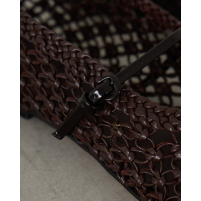 Dear Frances Balla Weave Flat Strap Bordeaux