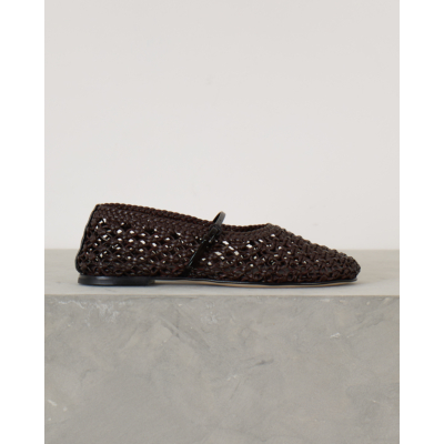 Dear Frances Balla Weave Flat Strap Bordeaux