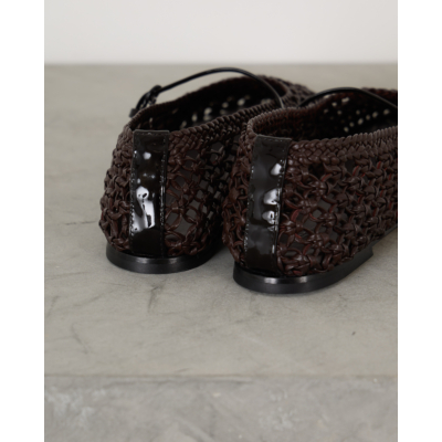 Dear Frances Balla Weave Flat Strap Bordeaux