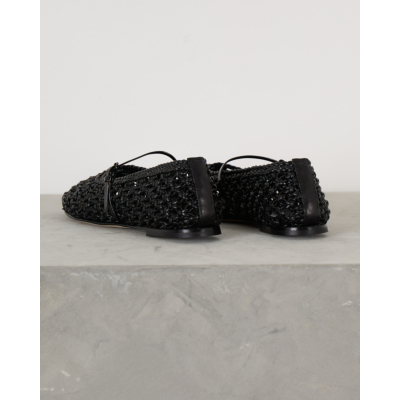 Dear Frances Balla Weave Flat Strap Black