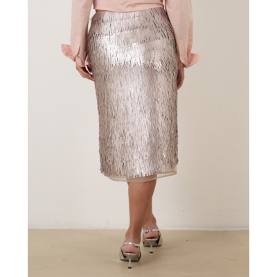 Róhe Midi Skirt Silver