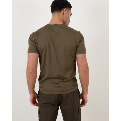 Stone Island t-shirt  V0054 MILITARY G met compass patch logo