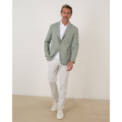 Boglioli Cotton Linnen Casual Colbert Salvia