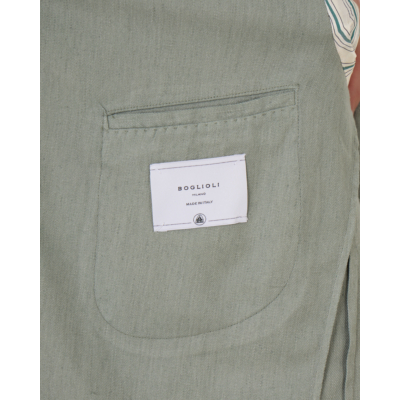 Boglioli Cotton Linnen Casual Colbert Salvia