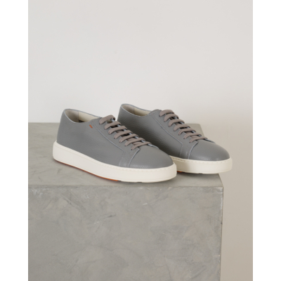 Santoni  Leather Sneaker Grey