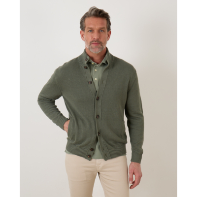 Zanone  Cotton Linnen Mix Vest Salvia