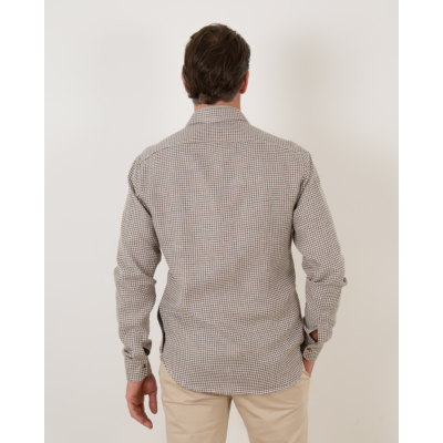 Kiton Overshirt Pied Du Poule Camel