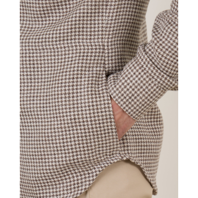 Kiton Overshirt Pied Du Poule Camel