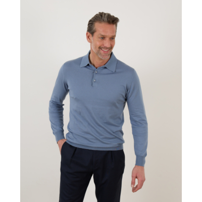 Kiton Pullover polo powder azur