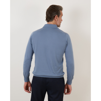 Kiton Pullover polo powder azur