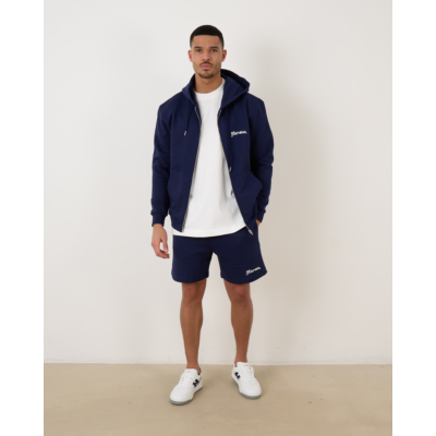 Flâneur Signature Zip-Up Hoodie Navy