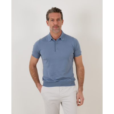 Kiton Pullover polo powder azur