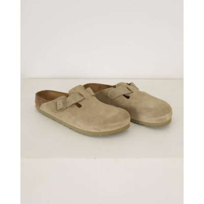 Birkenstock Boston suède instappers Faded Khaki