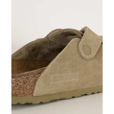 Birkenstock Boston suède instappers Faded Khaki