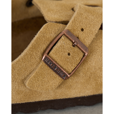 Birkenstock Boston suède instappers Latte Cream