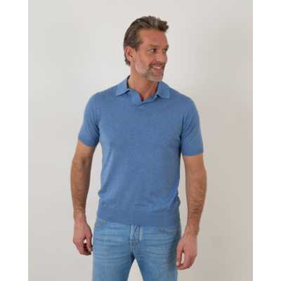 Doriani Cashmere Polo Shirt Blue