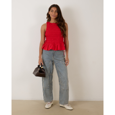 Ganni Blouse Top Red